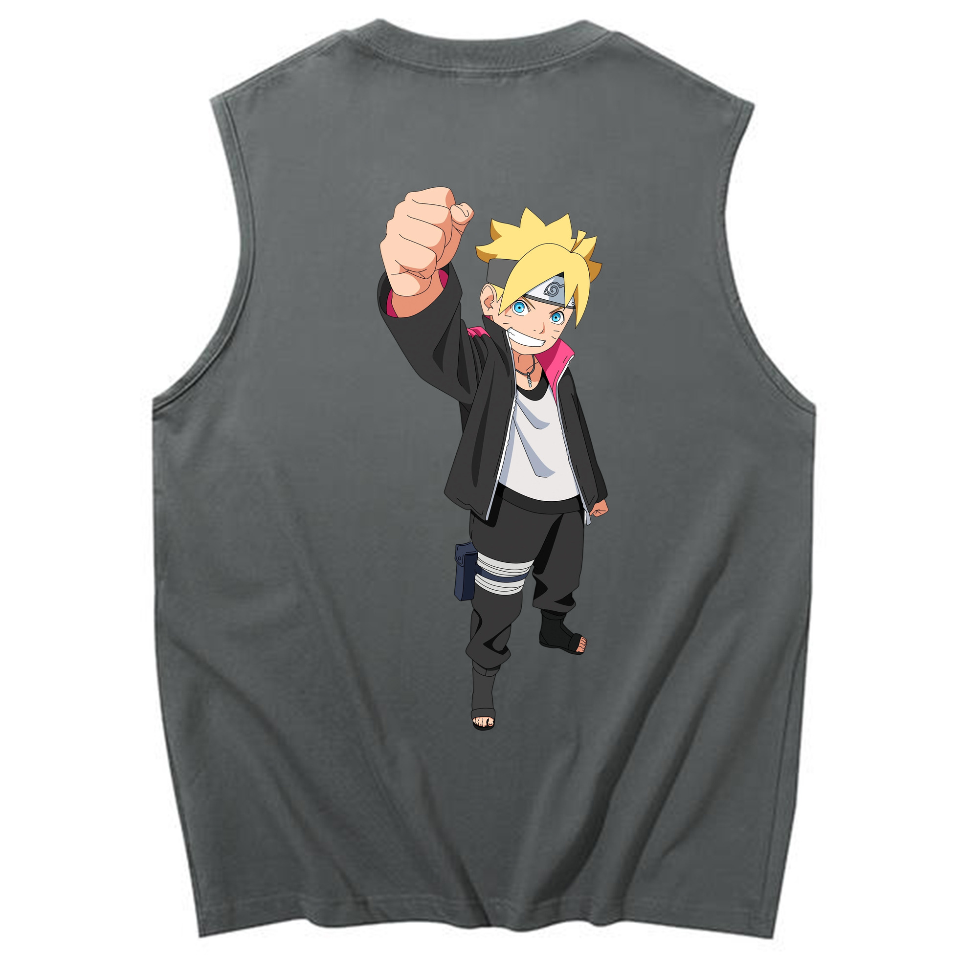 （画像用） NARUTO -ナルト- うずまき ボルト Uzumaki Boruto コットン100％タンクトップ（背面プリント）